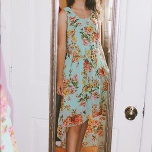 floral high-low dress